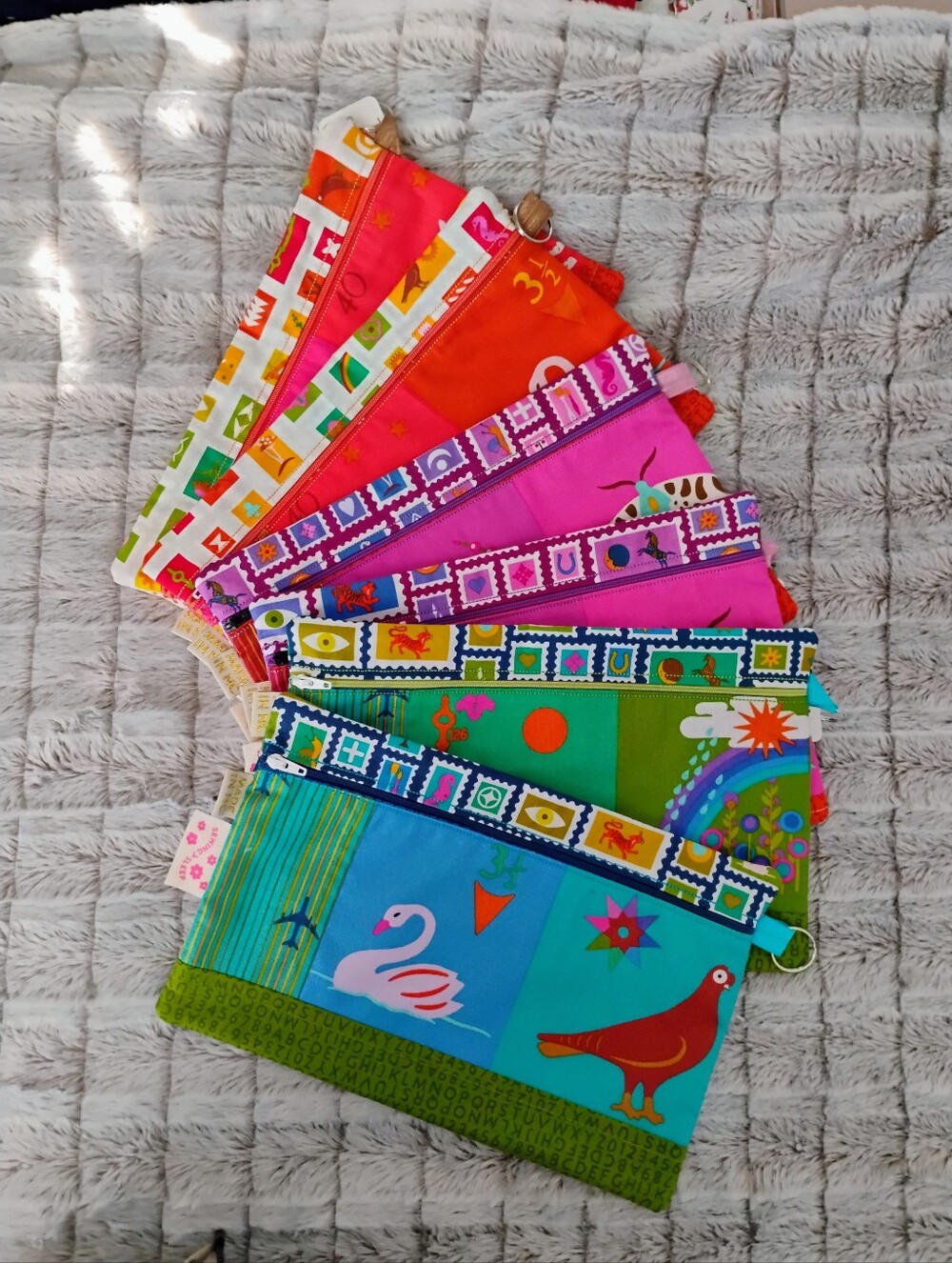 Patchwork 7 X 11 Zippered Pouch Bundle